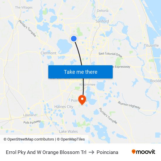 Errol  Pky And W Orange Blossom  Trl to Poinciana map