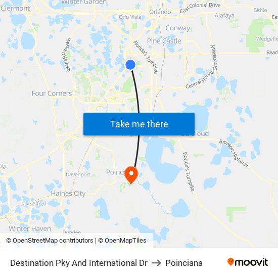 Destination Pky And International Dr to Poinciana map