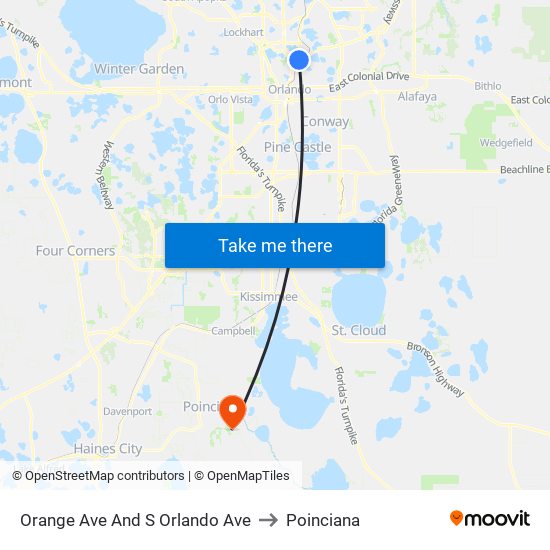 Orange Ave And S Orlando Ave to Poinciana map