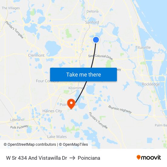 W Sr 434 And Vistawilla Dr to Poinciana map
