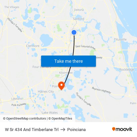 W Sr 434 And Timberlane Trl to Poinciana map