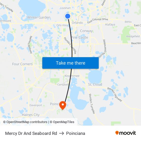 Mercy Dr And Seaboard Rd to Poinciana map