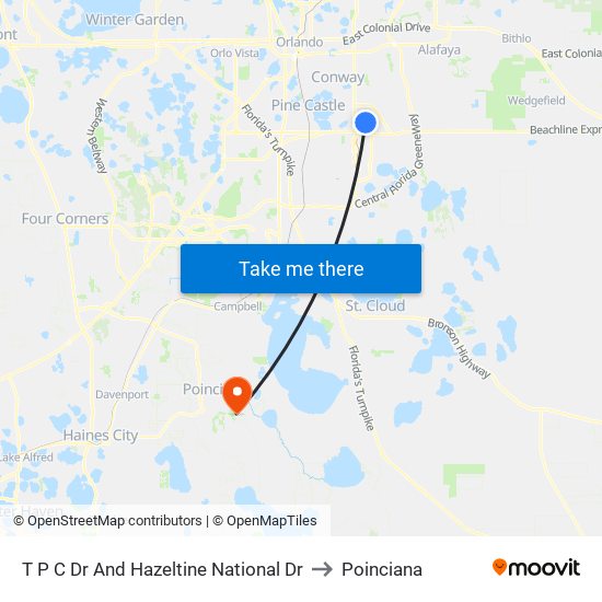 T P C Dr And Hazeltine National Dr to Poinciana map