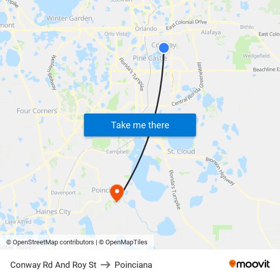 Conway Rd And Roy St to Poinciana map