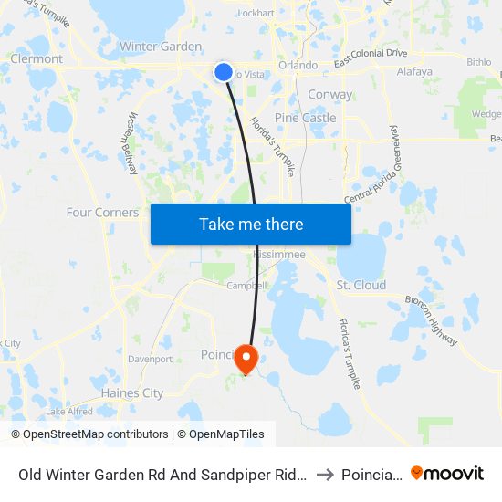 Old Winter Garden Rd And Sandpiper Ridge Dr to Poinciana map
