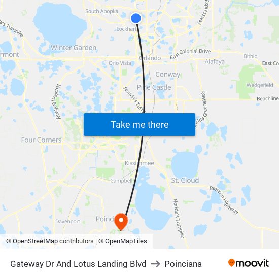 Gateway Dr And Lotus Landing Blvd to Poinciana map