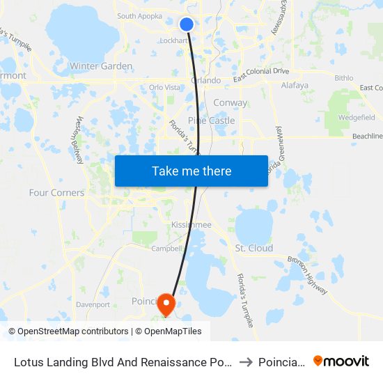 Lotus Landing Blvd And Renaissance Pointe to Poinciana map