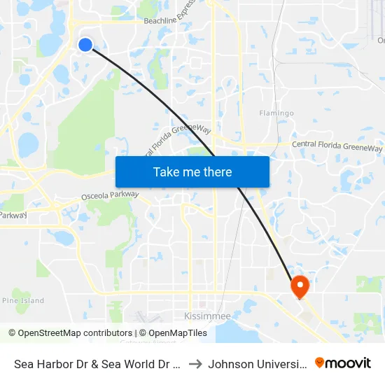 Sea Harbor Dr & Sea World Dr (Renaissance) to Johnson University Florida map