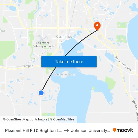 Pleasant Hill Rd & Brighton Lakes Blvd to Johnson University Florida map
