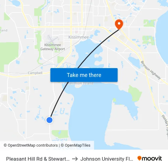 Pleasant Hill Rd & Stewart Blvd to Johnson University Florida map