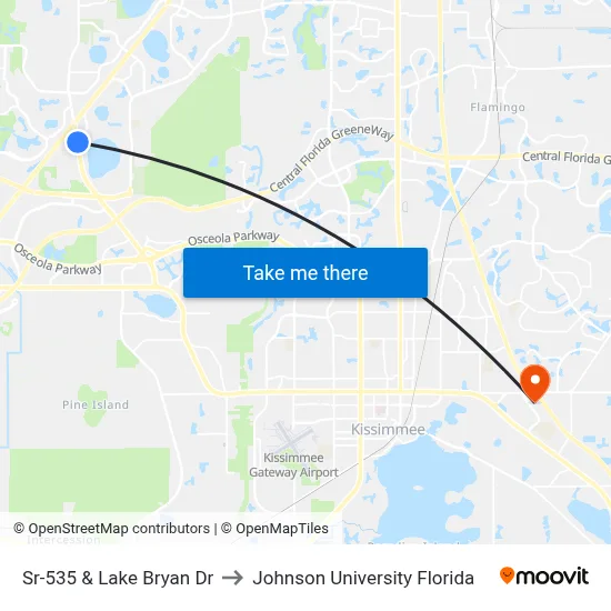 Sr-535 & Lake Bryan Dr to Johnson University Florida map