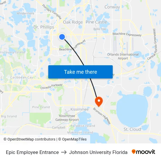 Epic Employee Entrance to Johnson University Florida map