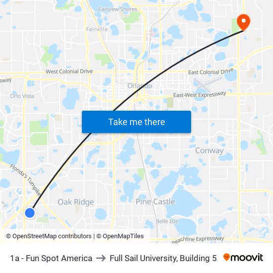 1a - Fun Spot America to Full Sail University, Building 5 map