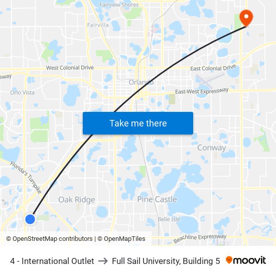 4 - International Outlet to Full Sail University, Building 5 map