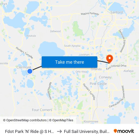 Fdot Park 'N' Ride @ S Hwy 27 to Full Sail University, Building 5 map