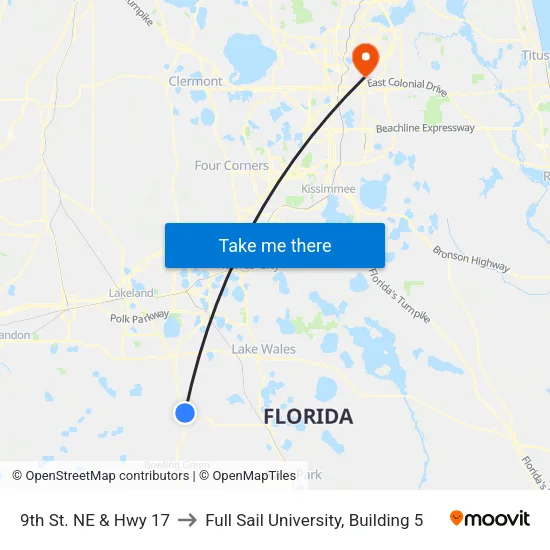 9th St. NE & Hwy 17 to Full Sail University, Building 5 map