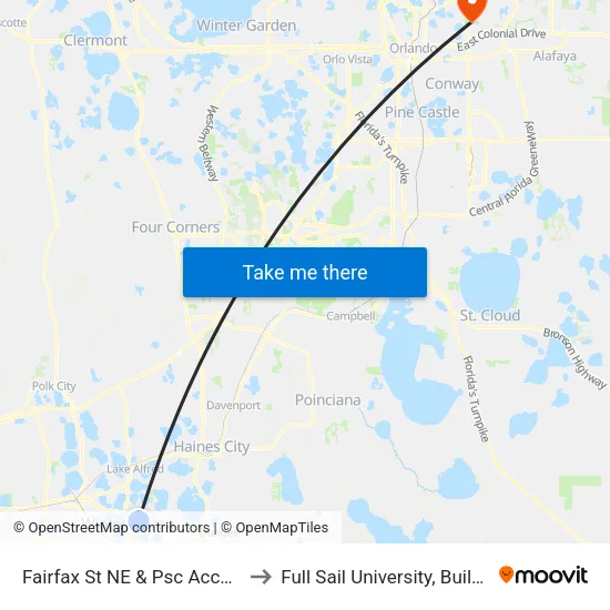 Fairfax St NE & Psc Access Rd to Full Sail University, Building 5 map