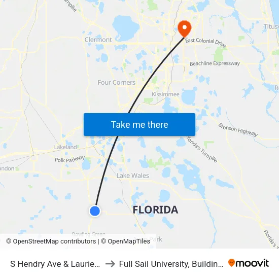 S Hendry Ave & Laurie Ln to Full Sail University, Building 5 map