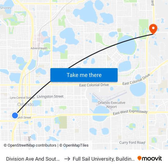 Division Ave And South St to Full Sail University, Building 5 map