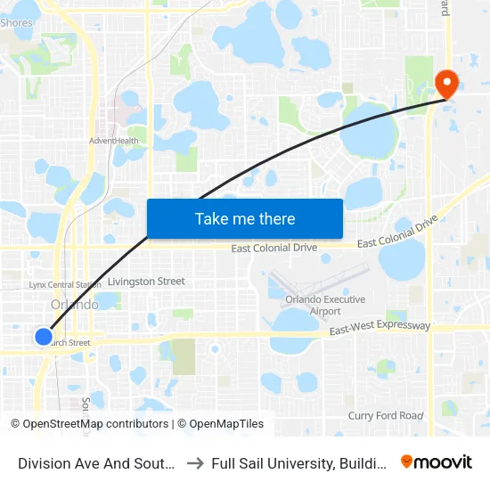 Division Ave And South St to Full Sail University, Building 5 map