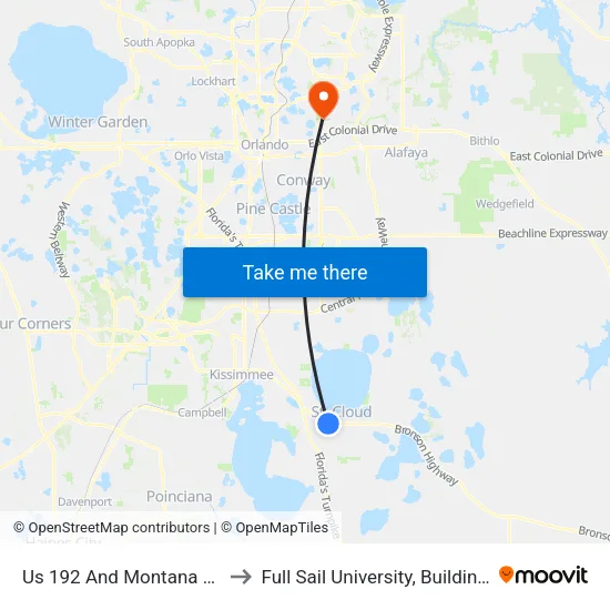 Us 192 And Montana Ave to Full Sail University, Building 5 map