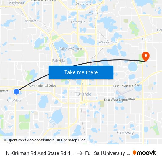 N Kirkman Rd And State Rd 408 Off Ramp E to Full Sail University, Building 5 map