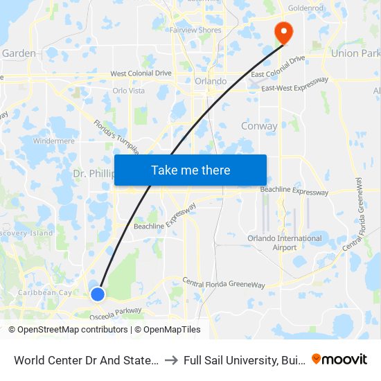 World Center Dr And State Rd 535 to Full Sail University, Building 5 map