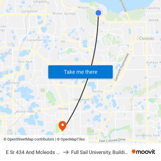 E Sr 434 And Mcleods Way to Full Sail University, Building 5 map