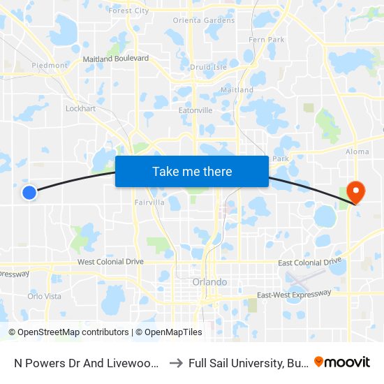 N Powers  Dr And Livewood Oaks  Dr to Full Sail University, Building 5 map