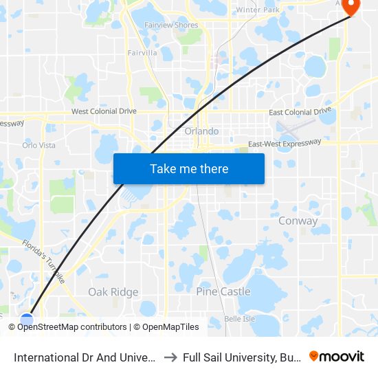 International Dr And Universal Blvd to Full Sail University, Building 3 map