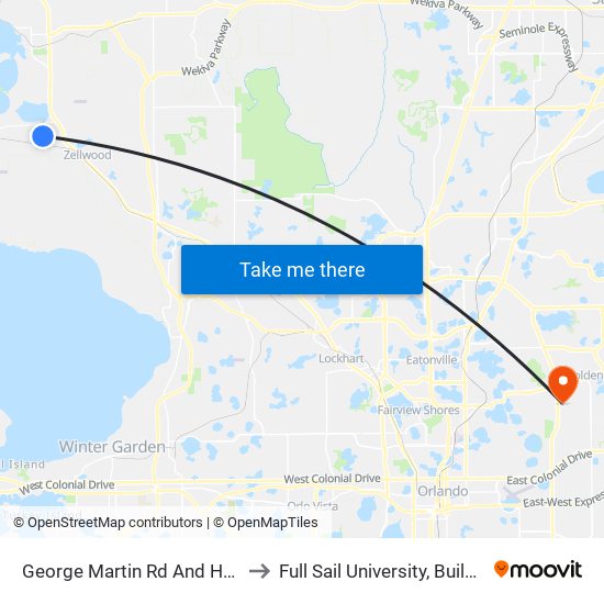 George Martin  Rd And Holly  St to Full Sail University, Building 3 map