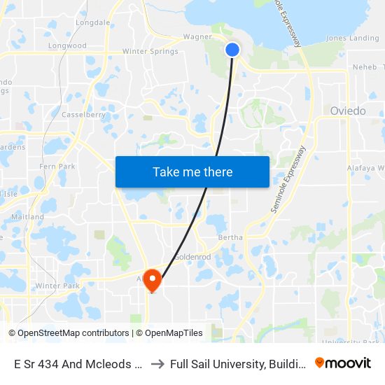 E Sr 434 And Mcleods Way to Full Sail University, Building 3 map