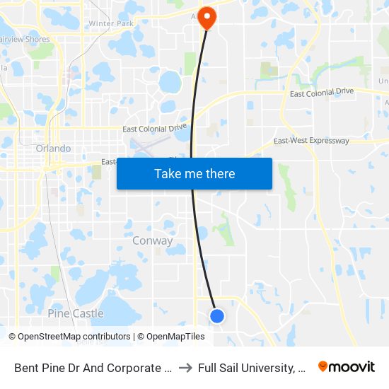 Bent Pine Dr And Corporate Center Blvd to Full Sail University, Building 3 map