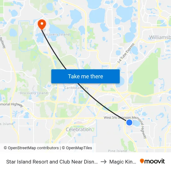 Star Island Resort and Club Near Disney Kissimmee to Magic Kingdom map