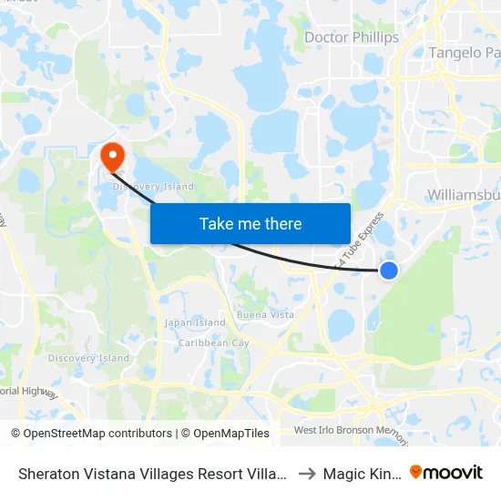 Sheraton Vistana Villages Resort Villas I Drive Orlando to Magic Kingdom map
