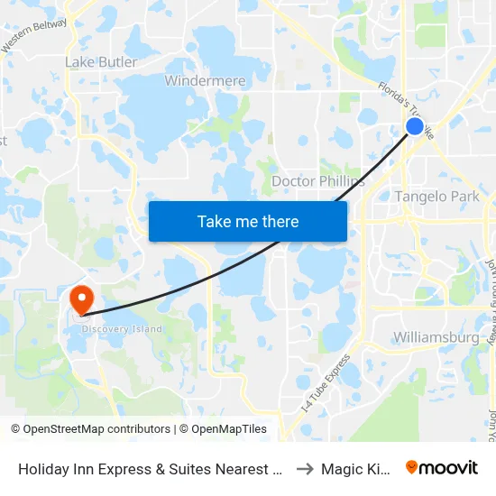 Holiday Inn Express & Suites Nearest Universal Orlando to Magic Kingdom map
