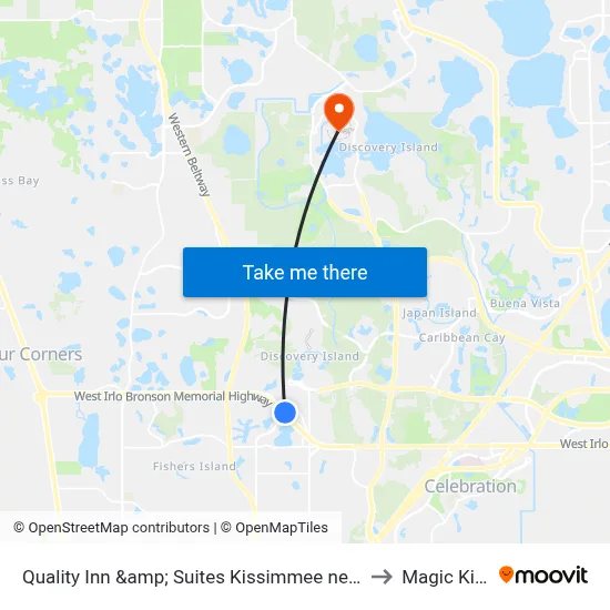 Quality Inn &amp; Suites Kissimmee near Main Gate, Orlando to Magic Kingdom map