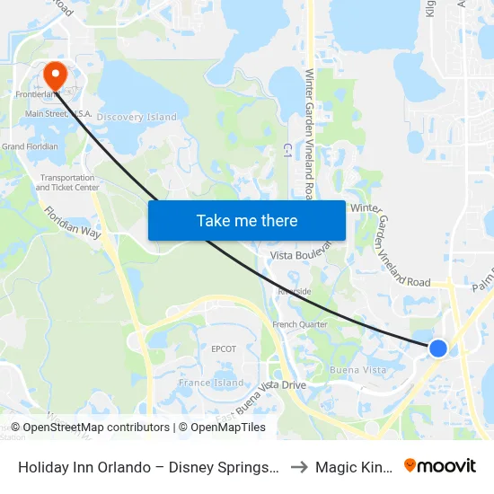 Holiday Inn Orlando – Disney Springs® Area by IHG to Magic Kingdom map