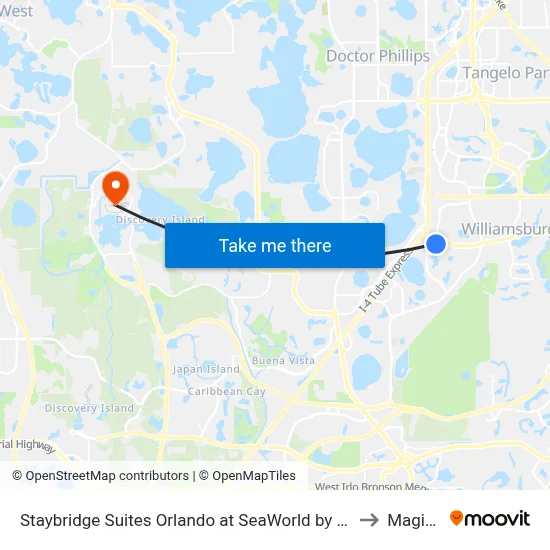 Staybridge Suites Orlando at SeaWorld by IHG - Free Breakfast &amp; Shuttle to SeaWorld Parks to Magic Kingdom map