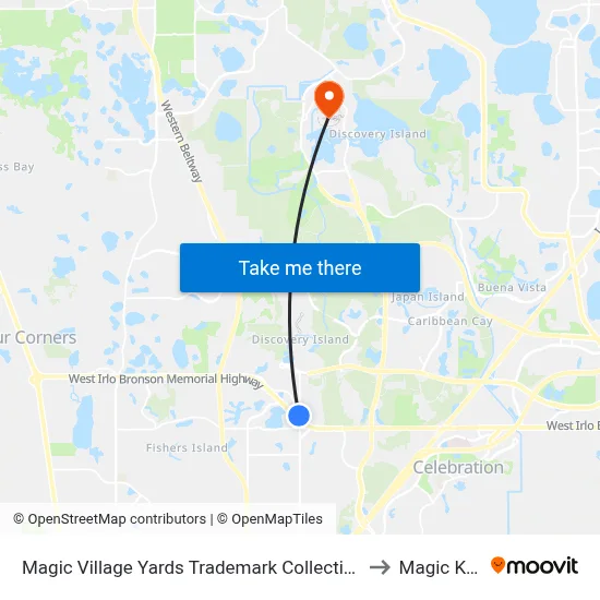 Magic Village Yards Trademark Collection by Wyndham, Orlando to Magic Kingdom map