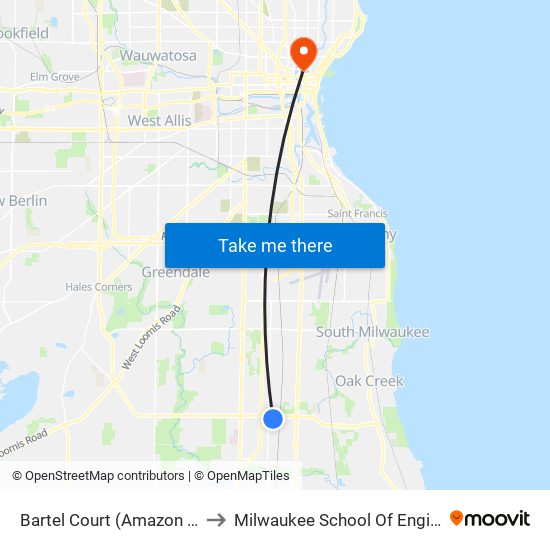 Bartel Court (Amazon Mke2) to Milwaukee School Of Engineering map