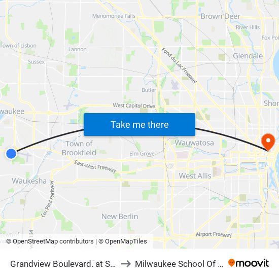 Grandview Boulevard. at Silvernail Road. to Milwaukee School Of Engineering map