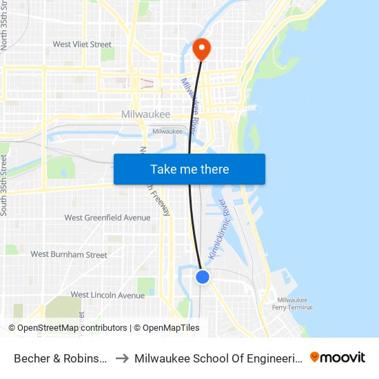 Becher & Robinson to Milwaukee School Of Engineering map