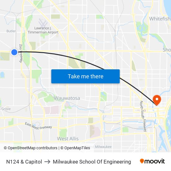 N124 & Capitol to Milwaukee School Of Engineering map