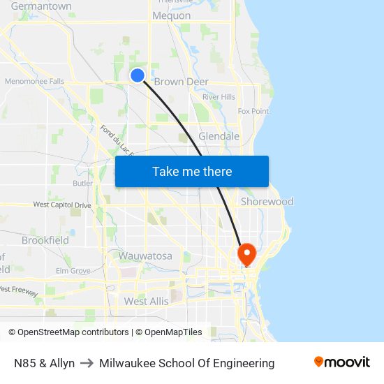 N85 & Allyn to Milwaukee School Of Engineering map