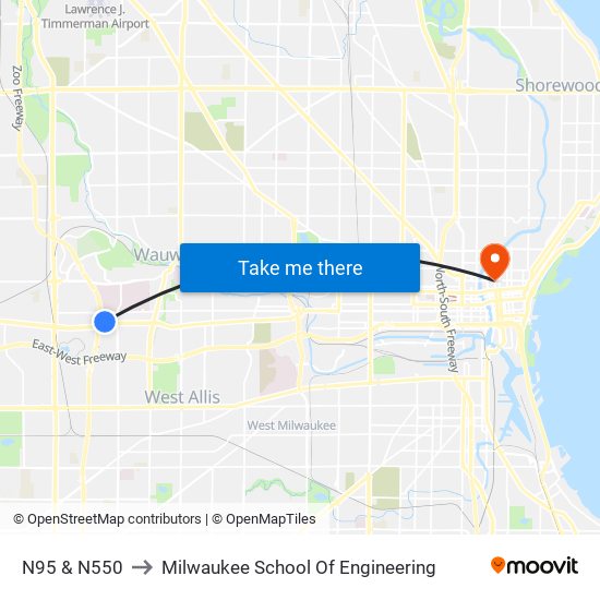 N95 & N550 to Milwaukee School Of Engineering map