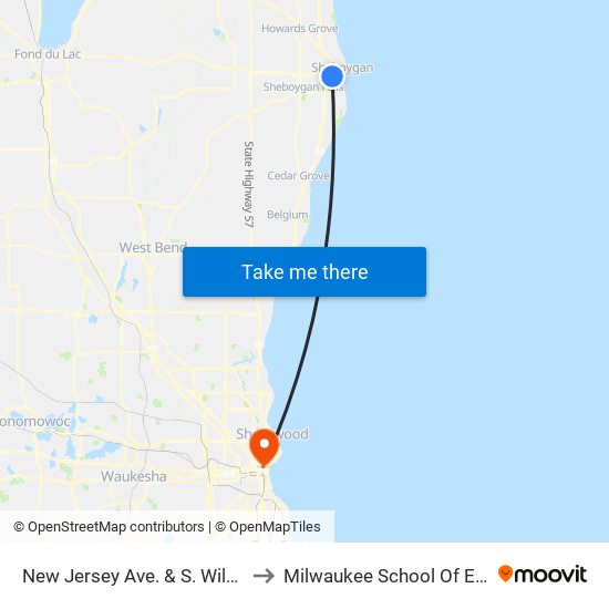 New Jersey Ave. & S. Wildwood Ave. to Milwaukee School Of Engineering map