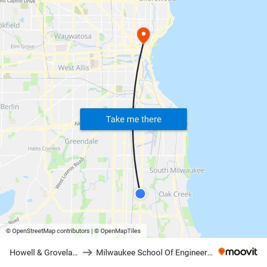Howell & Groveland to Milwaukee School Of Engineering map