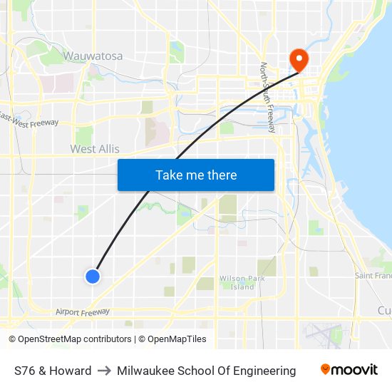 S76 & Howard to Milwaukee School Of Engineering map