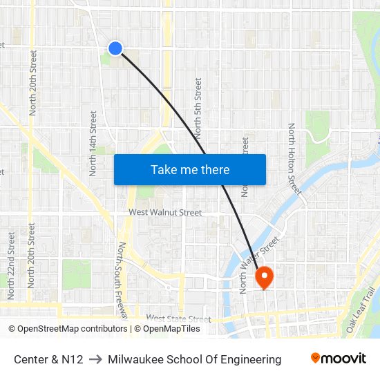 Center & N12 to Milwaukee School Of Engineering map